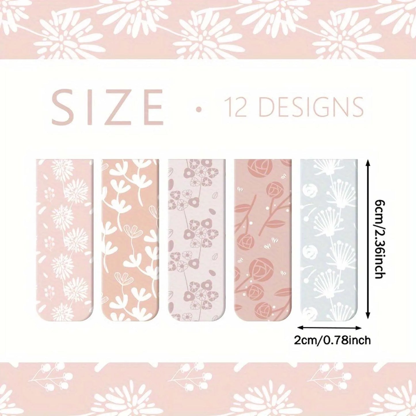 Wildflower Magnetic Bookmark Set | 12-Piece Floral Page Markers