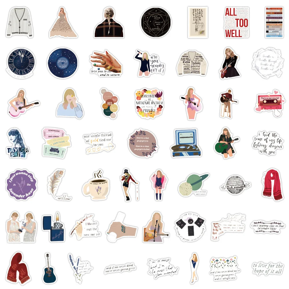 100-Piece Aesthetic Graffiti Sticker Pack (Swift-Inspired) - élise & madelyn