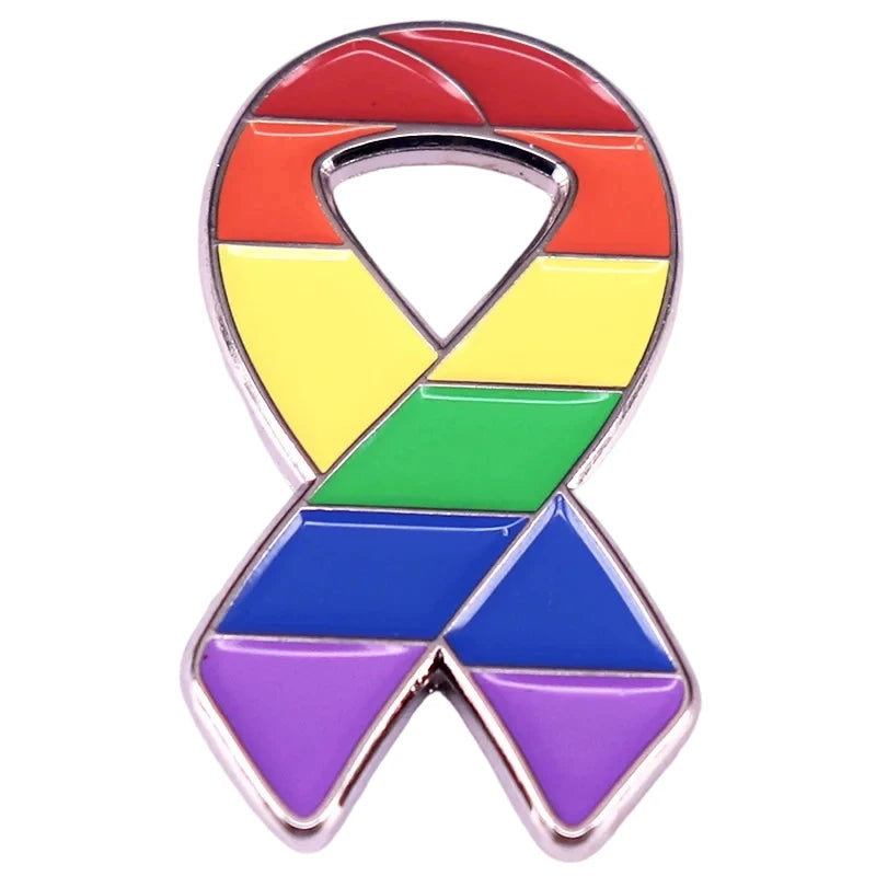 Colorful Ribbon Enamel Pin Disease Awareness Ribbon Badge Mental Health Jewelry Backpacks Hats Jeans Decorative