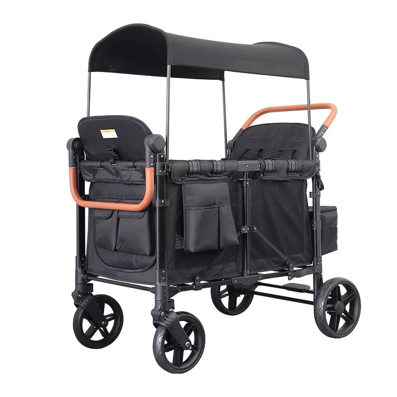 Lightweight Twin/Quad Travel Stroller – Foldable Sit & Recline Design