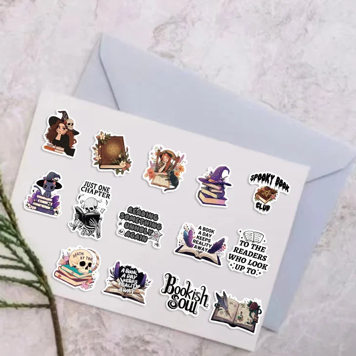 50Pcs Purple Gothic Witch Bookish Stickers Smutty Dark Romance Readers Adult Spicy Booktok Decals Laptop IPAD Kindle Sticker - élise & madelyn