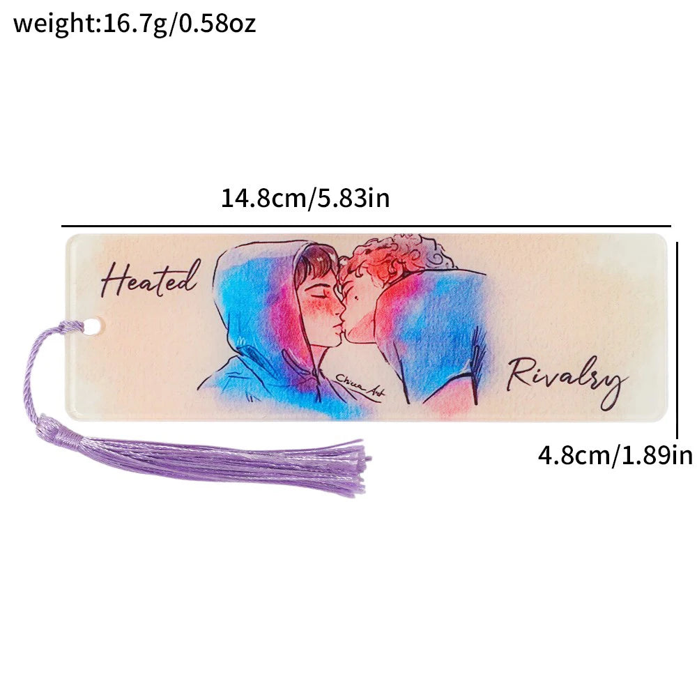 Heated Rivalry: M|M Hockey Romance Acrylic Bookmarks Book Lover Book Charms Birthday Gifts for Friends School Supplies