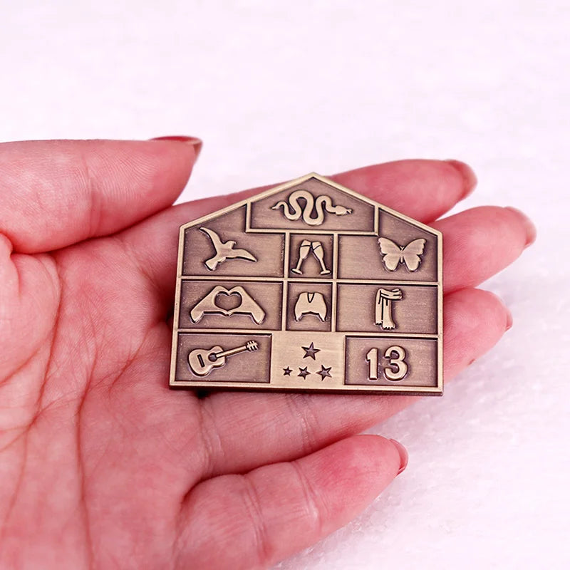 Swiftie-Inspired Lover House Era Icons Enamel Pin – Vintage Album Symbols Brooch - élise & madelyn