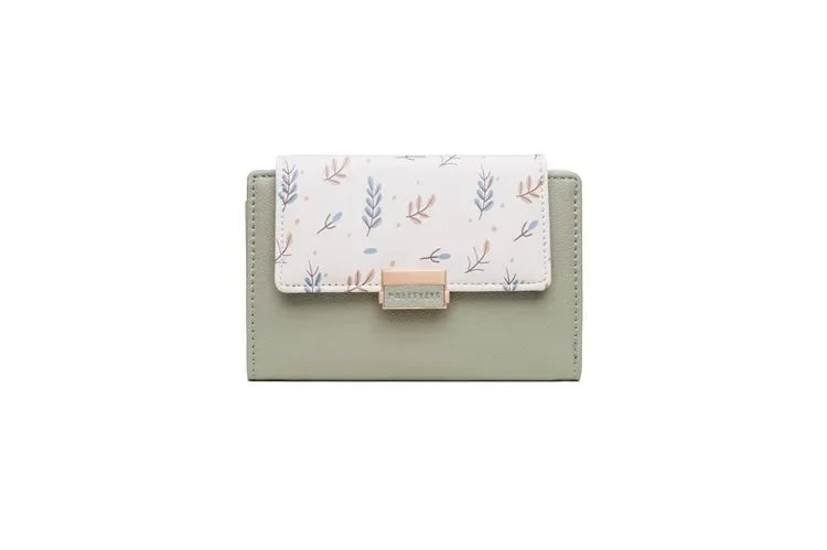 Prettyzys 2021 New Floral Zipper Wallets Medium-Length Multi-Function Women's Style Money Clips Fashionable Compact Storage