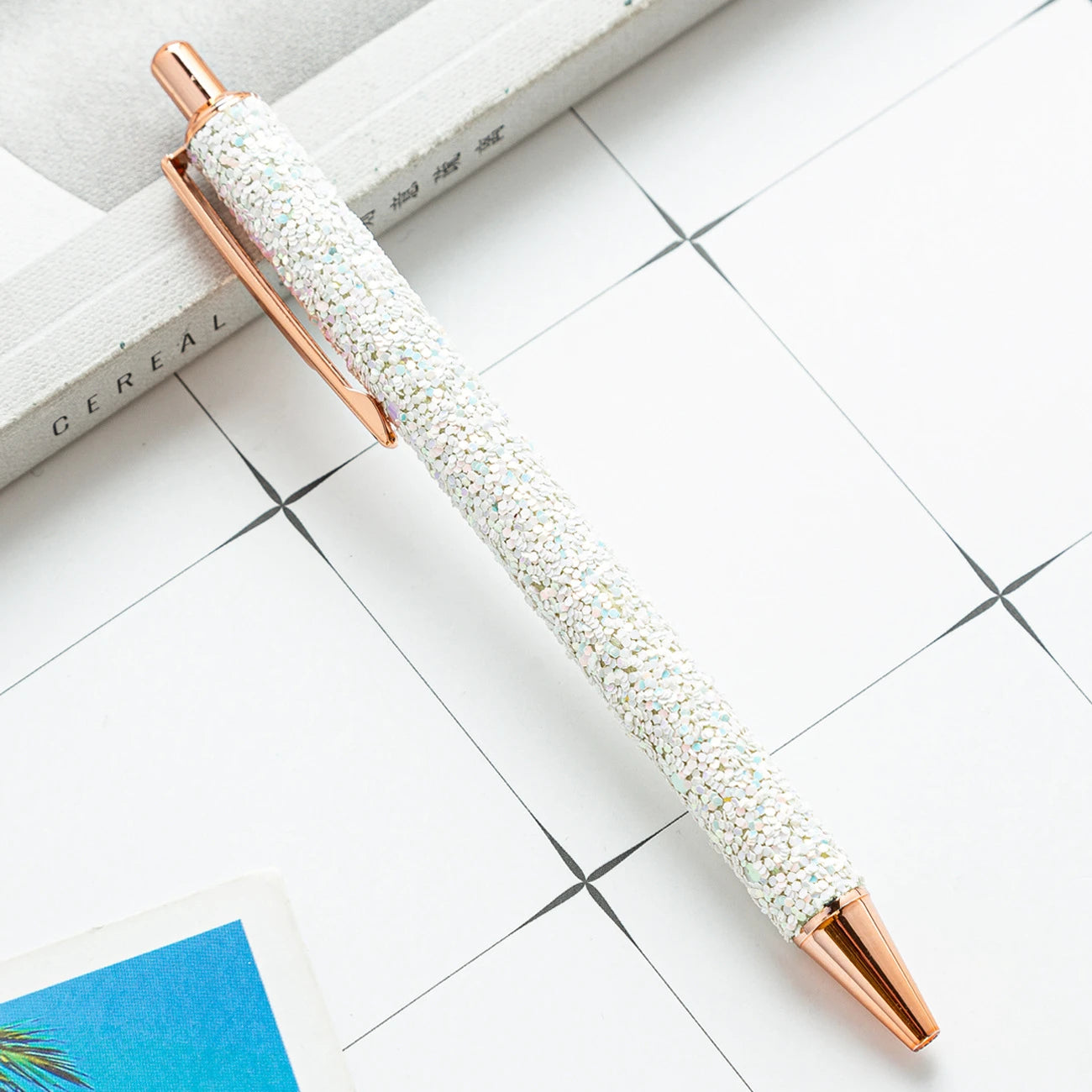 Lytwtw's Roller Ballpoint Pen Rhinestone Luxury Cute Wedding Rose Gold Metal Stationery School Office Supply Spinning - élise & madelyn