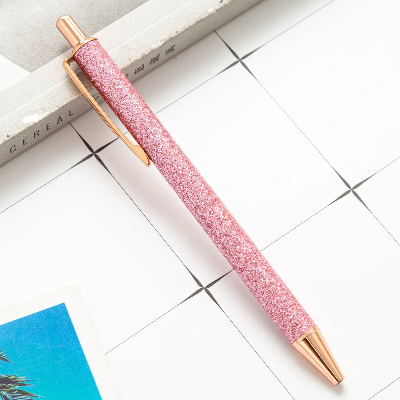2025 NEW XS Fancy Glitter Medium Point 1.0 mm Ballpoint Pen Retractable Writing Pens with Metal Barrel Pretty Journaling Pens - élise & madelyn