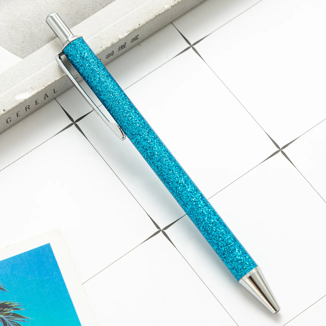 2025 NEW XS Fancy Glitter Medium Point 1.0 mm Ballpoint Pen Retractable Writing Pens with Metal Barrel Pretty Journaling Pens - élise & madelyn