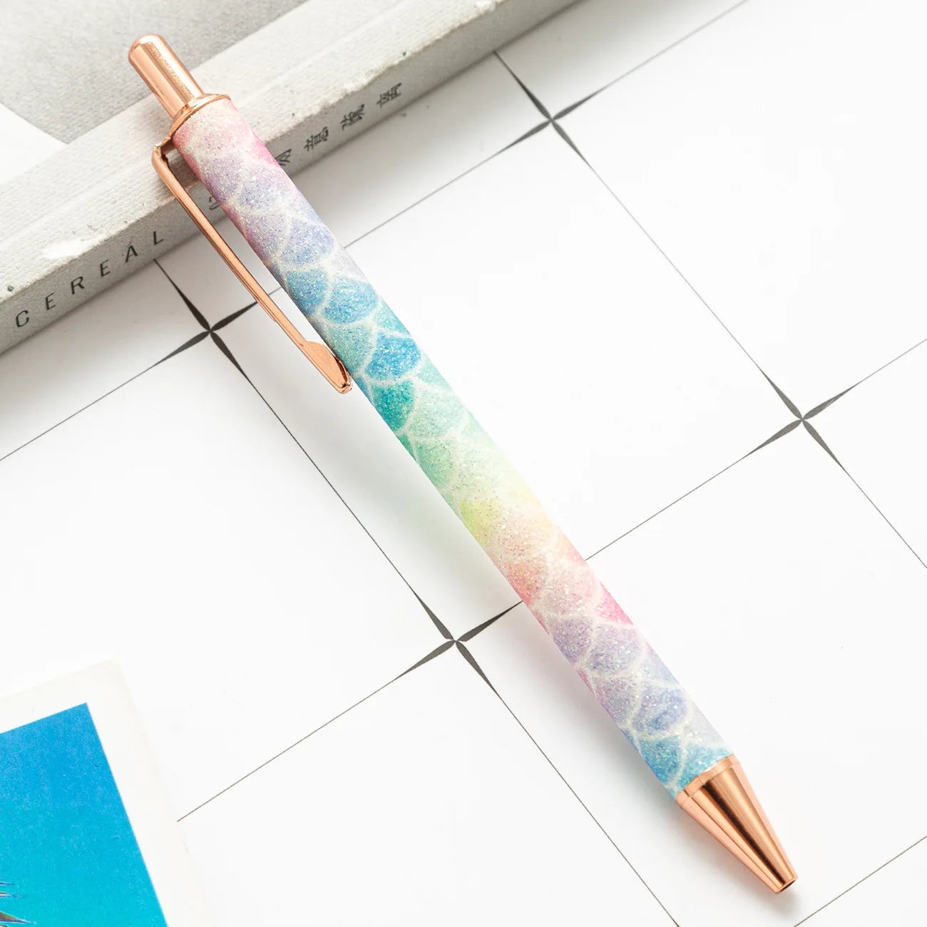 2025 NEW XS Fancy Glitter Medium Point 1.0 mm Ballpoint Pen Retractable Writing Pens with Metal Barrel Pretty Journaling Pens - élise & madelyn