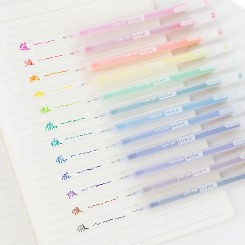 9/12 PCS Set Kawaii Color Gel Pen Set 0.5mm Ballpoint Pen for Diary School Stationery - élise & madelyn