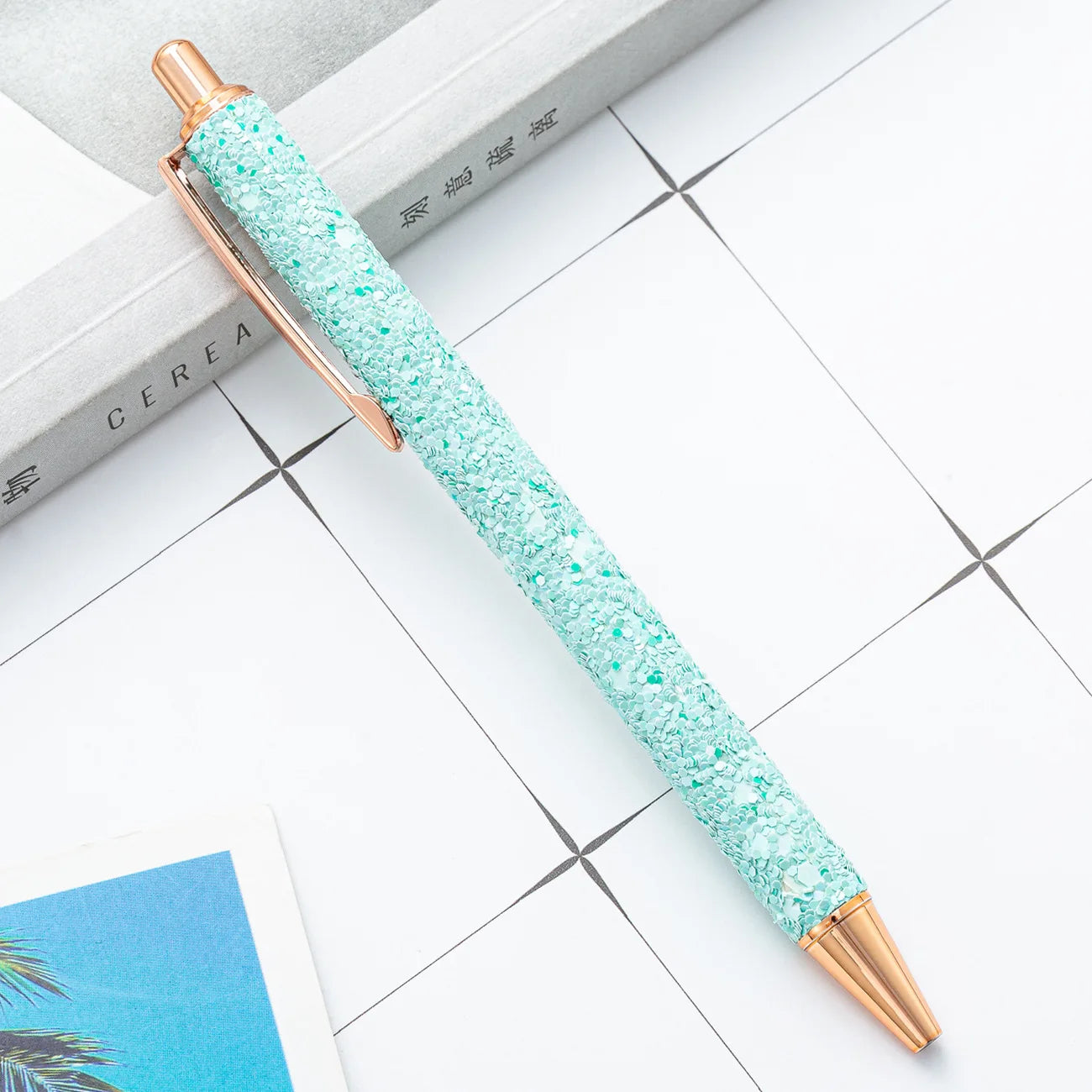 2025 NEW XS Fancy Glitter Medium Point 1.0 mm Ballpoint Pen Retractable Writing Pens with Metal Barrel Pretty Journaling Pens - élise & madelyn
