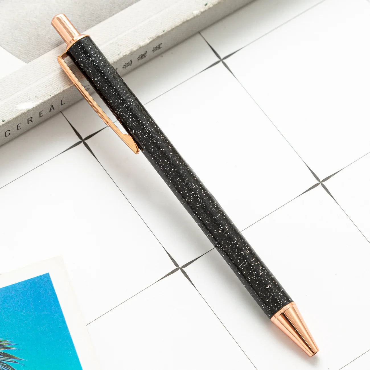 2025 NEW XS Fancy Glitter Medium Point 1.0 mm Ballpoint Pen Retractable Writing Pens with Metal Barrel Pretty Journaling Pens - élise & madelyn