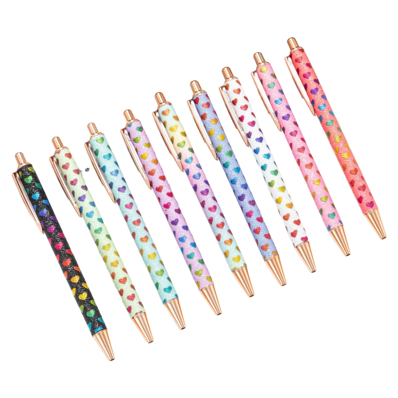 2025 NEW XS Fancy Glitter Medium Point 1.0 mm Ballpoint Pen Retractable Writing Pens with Metal Barrel Pretty Journaling Pens - élise & madelyn