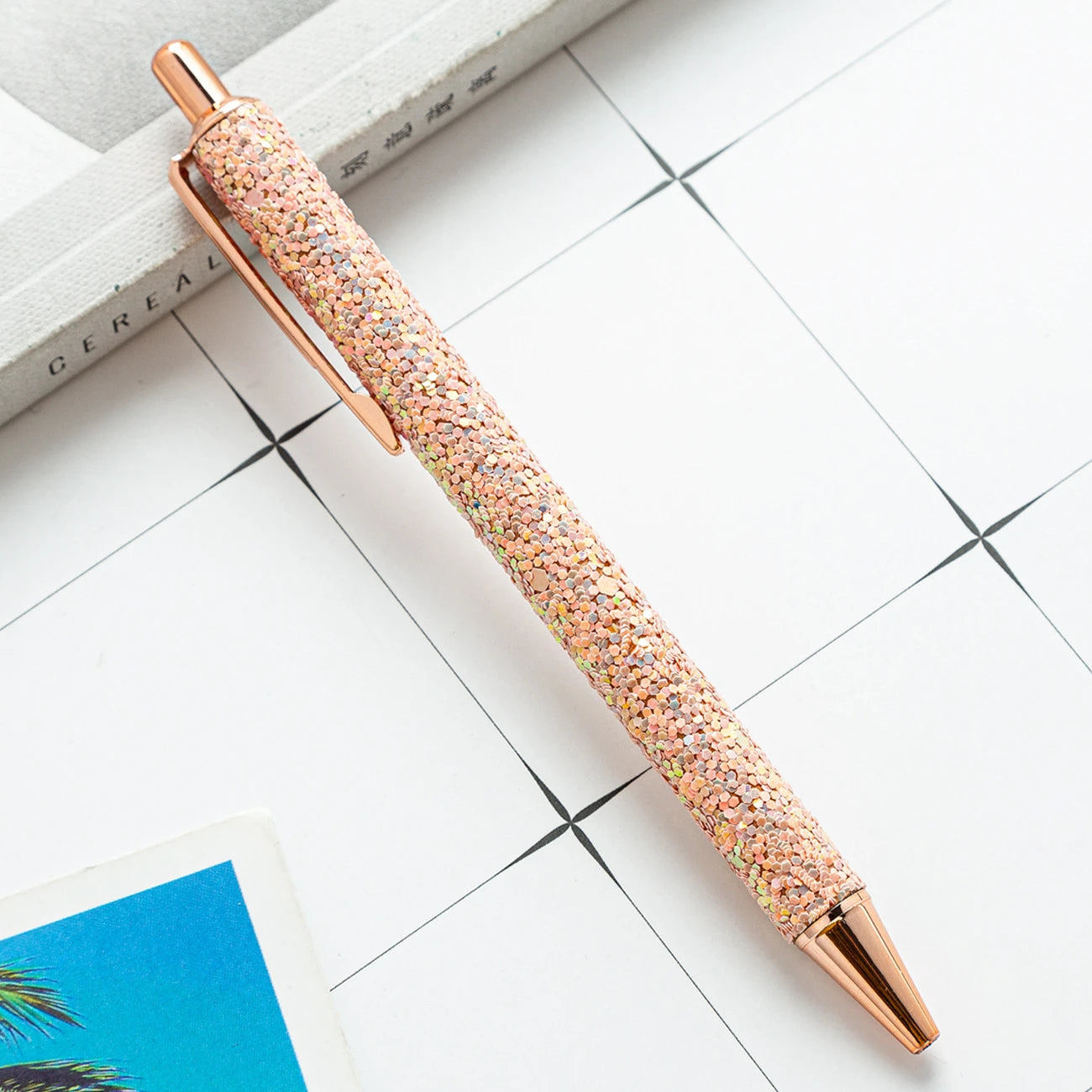 Lytwtw's Roller Ballpoint Pen Rhinestone Luxury Cute Wedding Rose Gold Metal Stationery School Office Supply Spinning - élise & madelyn