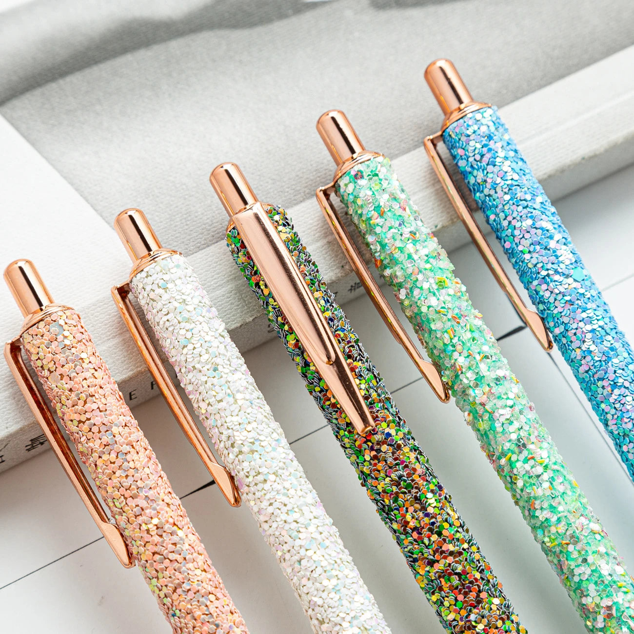 Lytwtw's Roller Ballpoint Pen Rhinestone Luxury Cute Wedding Rose Gold Metal Stationery School Office Supply Spinning - élise & madelyn