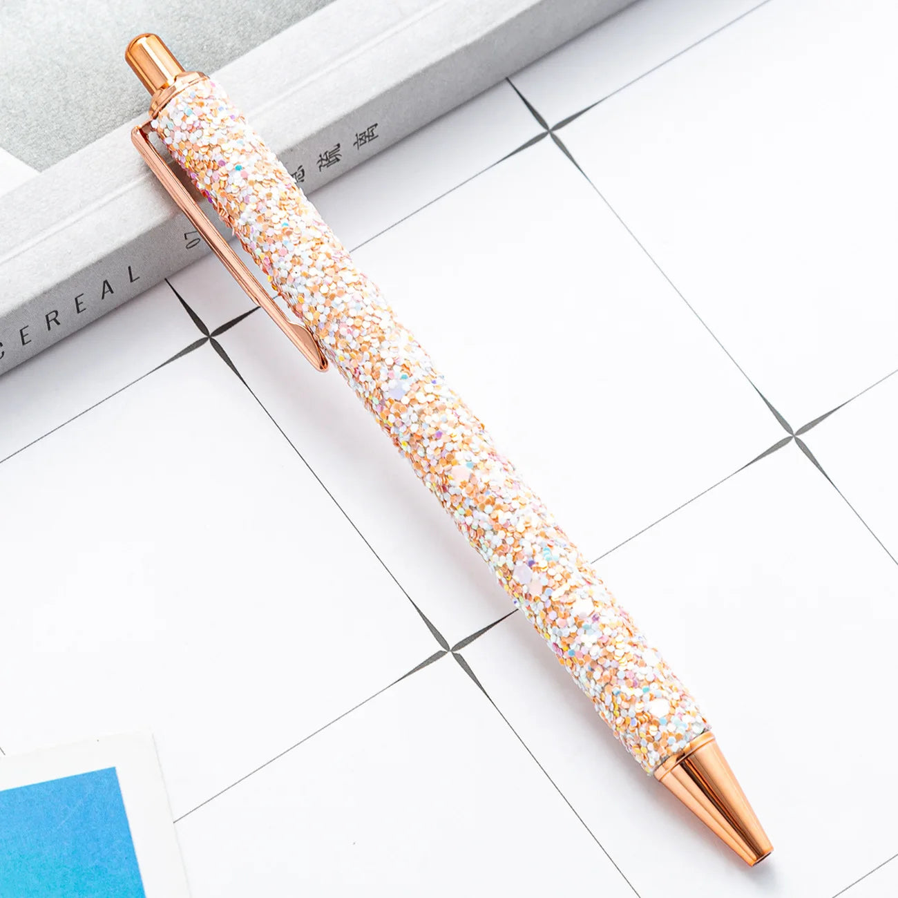 2025 NEW XS Fancy Glitter Medium Point 1.0 mm Ballpoint Pen Retractable Writing Pens with Metal Barrel Pretty Journaling Pens - élise & madelyn