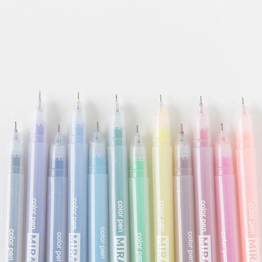 9/12 PCS Set Kawaii Color Gel Pen Set 0.5mm Ballpoint Pen for Diary School Stationery - élise & madelyn