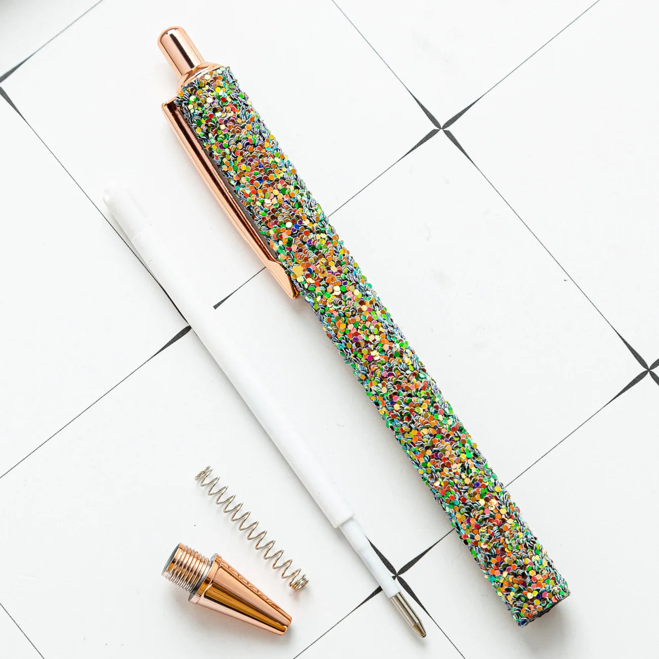 Lytwtw's Roller Ballpoint Pen Rhinestone Luxury Cute Wedding Rose Gold Metal Stationery School Office Supply Spinning - élise & madelyn
