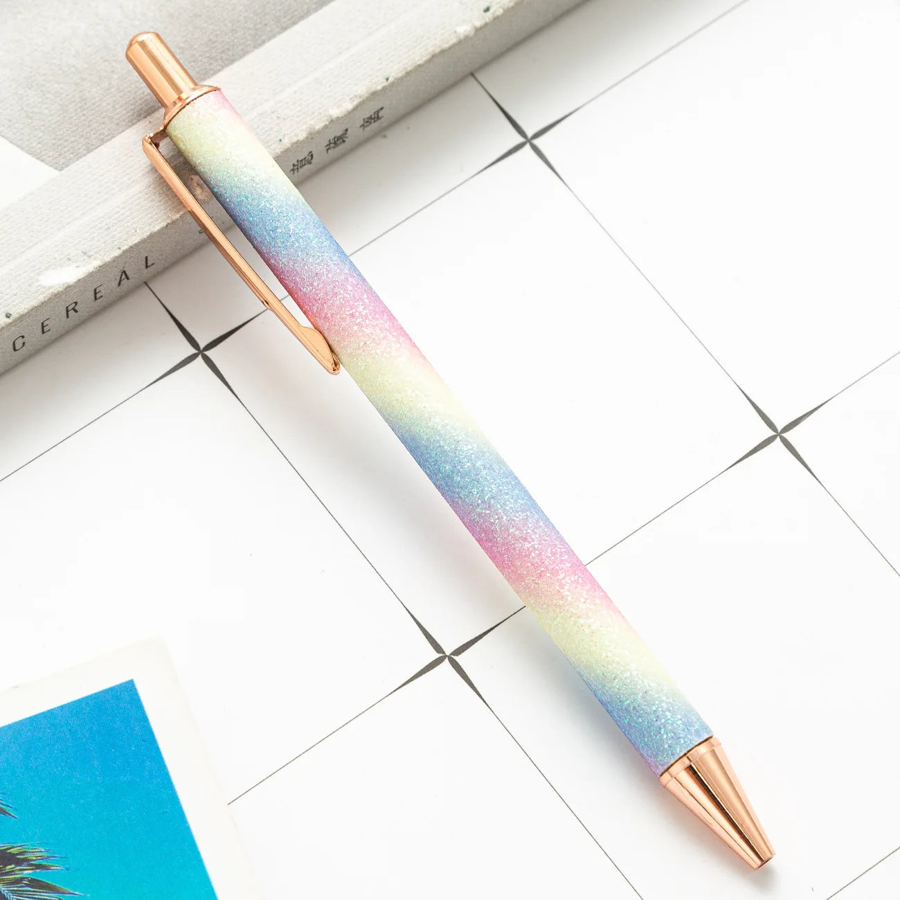2025 NEW XS Fancy Glitter Medium Point 1.0 mm Ballpoint Pen Retractable Writing Pens with Metal Barrel Pretty Journaling Pens - élise & madelyn