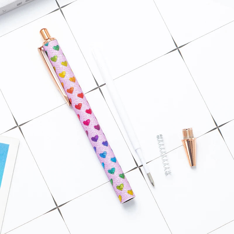 2025 NEW XS Fancy Glitter Medium Point 1.0 mm Ballpoint Pen Retractable Writing Pens with Metal Barrel Pretty Journaling Pens - élise & madelyn
