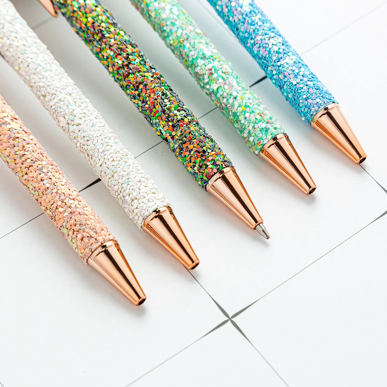 Lytwtw's Roller Ballpoint Pen Rhinestone Luxury Cute Wedding Rose Gold Metal Stationery School Office Supply Spinning - élise & madelyn