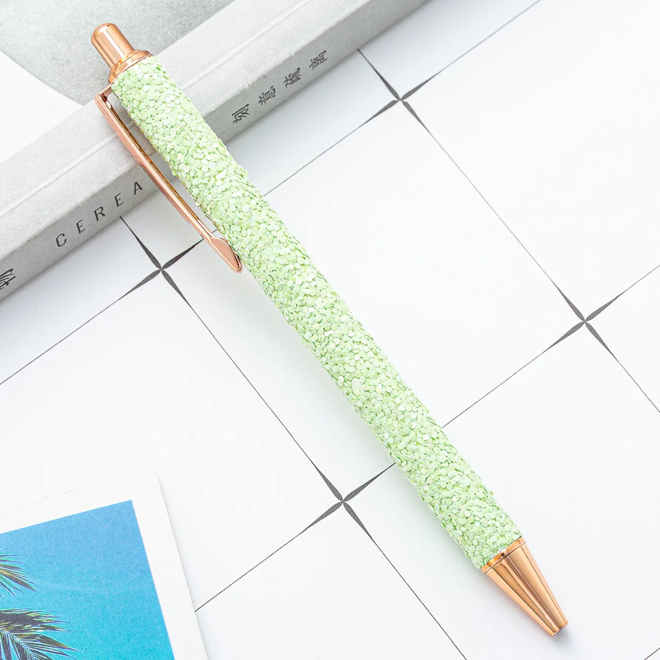 2025 NEW XS Fancy Glitter Medium Point 1.0 mm Ballpoint Pen Retractable Writing Pens with Metal Barrel Pretty Journaling Pens - élise & madelyn