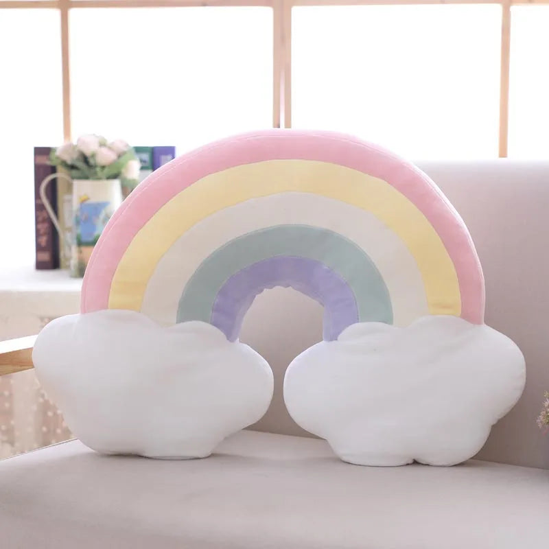 INS HOT Candy Color Cloud Star Moon Plush Pillow Colorful Rainbow Crown Pillow Cushion Sofa Home Decoration Throw Pillow Toy - élise & madelyn