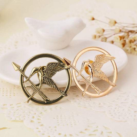 Mockingjay Bird Enamel Brooch – Vintage Rebel Bird Lapel Pin