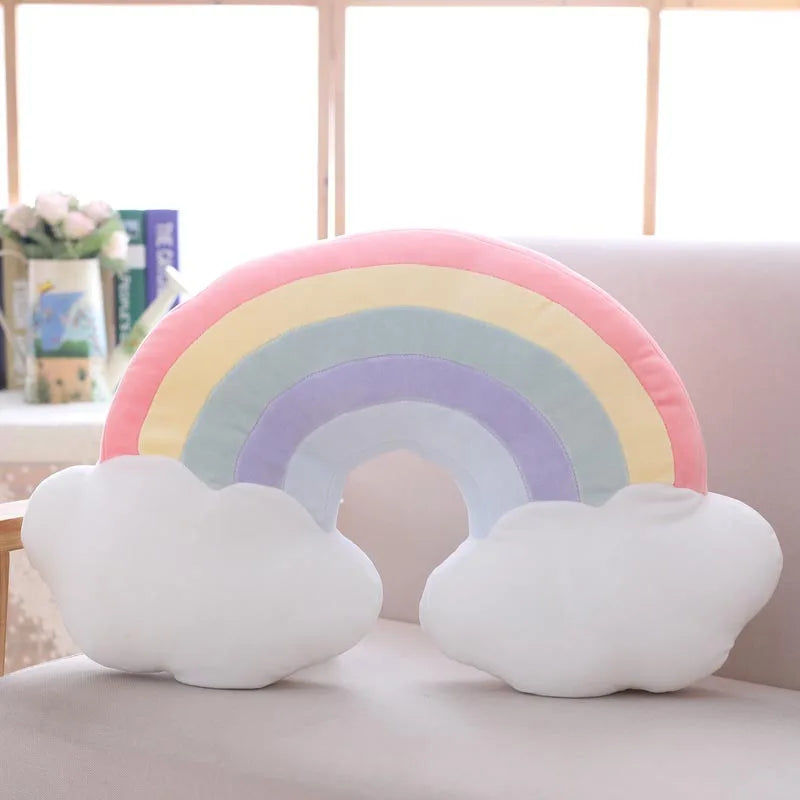 INS HOT Candy Color Cloud Star Moon Plush Pillow Colorful Rainbow Crown Pillow Cushion Sofa Home Decoration Throw Pillow Toy - élise & madelyn