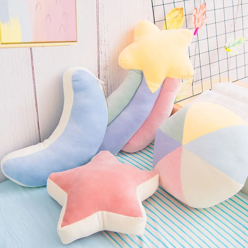 INS HOT Candy Color Cloud Star Moon Plush Pillow Colorful Rainbow Crown Pillow Cushion Sofa Home Decoration Throw Pillow Toy - élise & madelyn