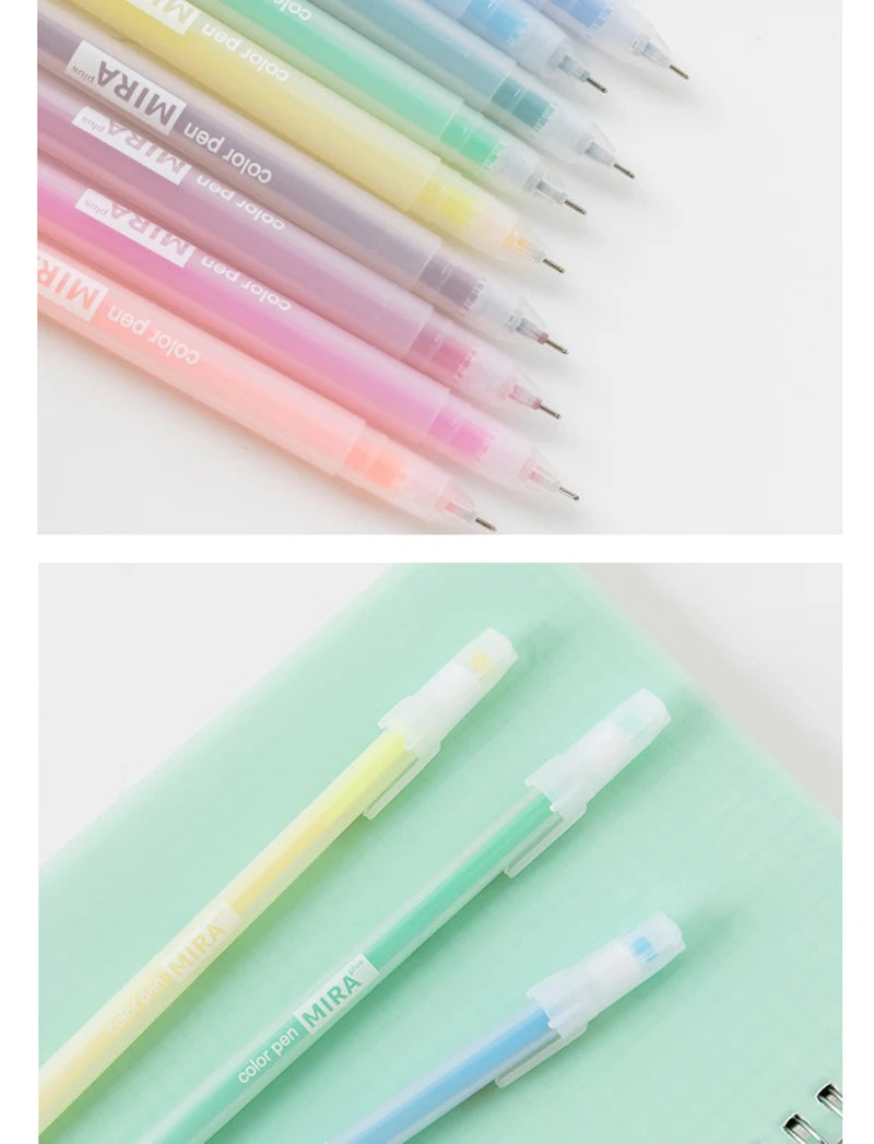 9/12 PCS Set Kawaii Color Gel Pen Set 0.5mm Ballpoint Pen for Diary School Stationery - élise & madelyn