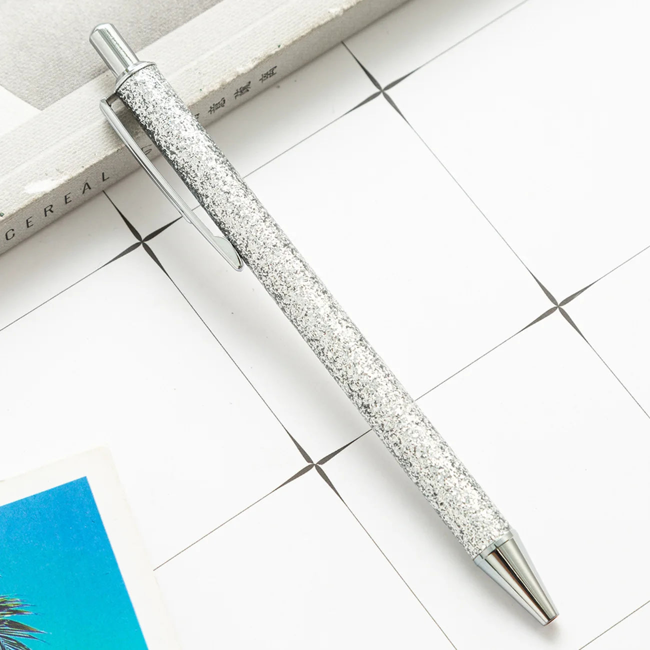 2025 NEW XS Fancy Glitter Medium Point 1.0 mm Ballpoint Pen Retractable Writing Pens with Metal Barrel Pretty Journaling Pens - élise & madelyn