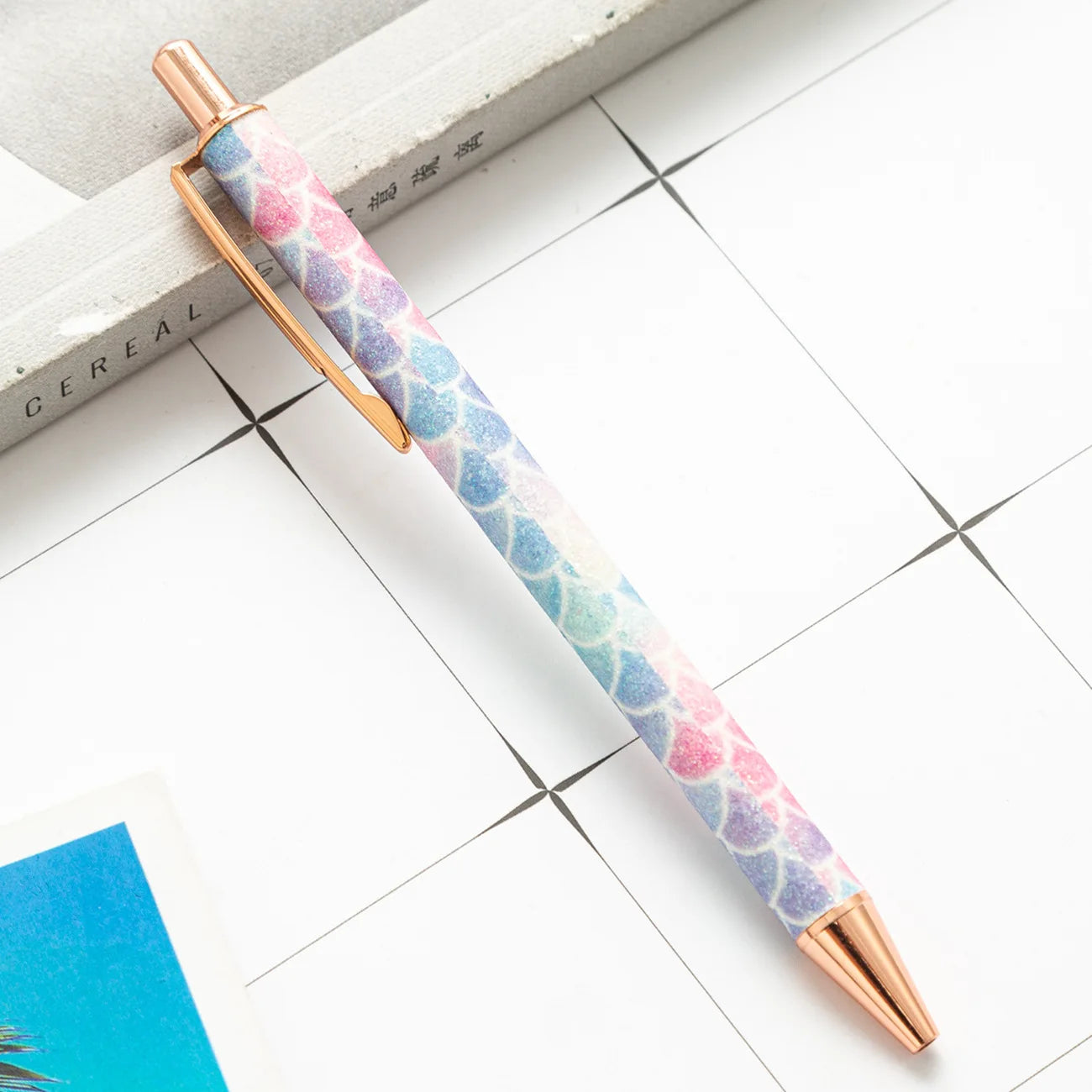 2025 NEW XS Fancy Glitter Medium Point 1.0 mm Ballpoint Pen Retractable Writing Pens with Metal Barrel Pretty Journaling Pens - élise & madelyn