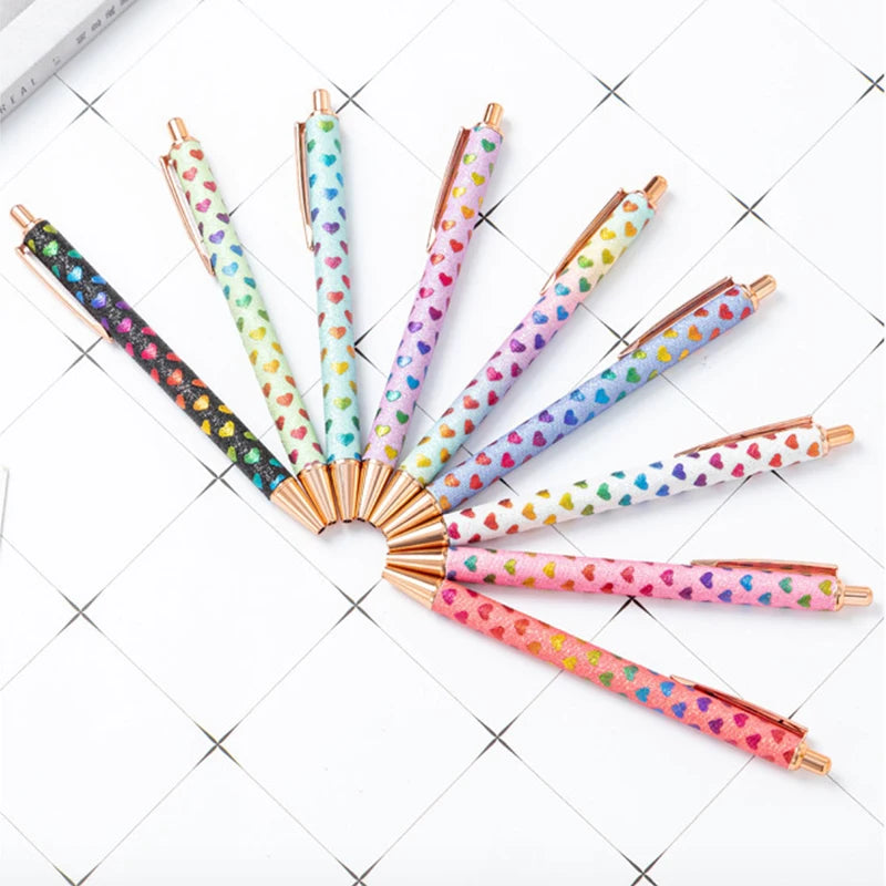 2025 NEW XS Fancy Glitter Medium Point 1.0 mm Ballpoint Pen Retractable Writing Pens with Metal Barrel Pretty Journaling Pens - élise & madelyn