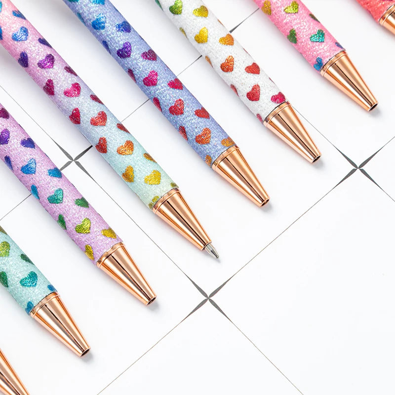 2025 NEW XS Fancy Glitter Medium Point 1.0 mm Ballpoint Pen Retractable Writing Pens with Metal Barrel Pretty Journaling Pens - élise & madelyn