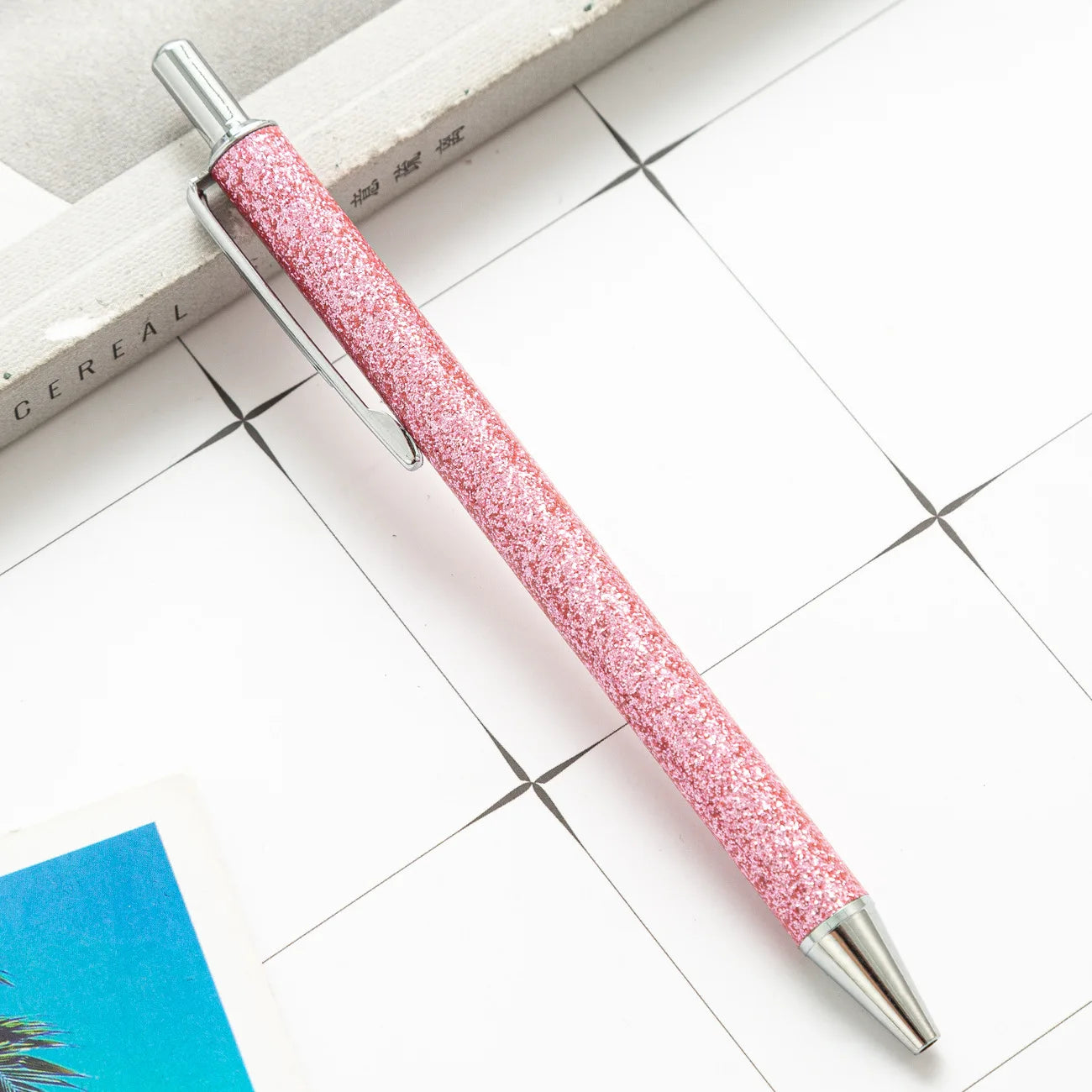 2025 NEW XS Fancy Glitter Medium Point 1.0 mm Ballpoint Pen Retractable Writing Pens with Metal Barrel Pretty Journaling Pens - élise & madelyn