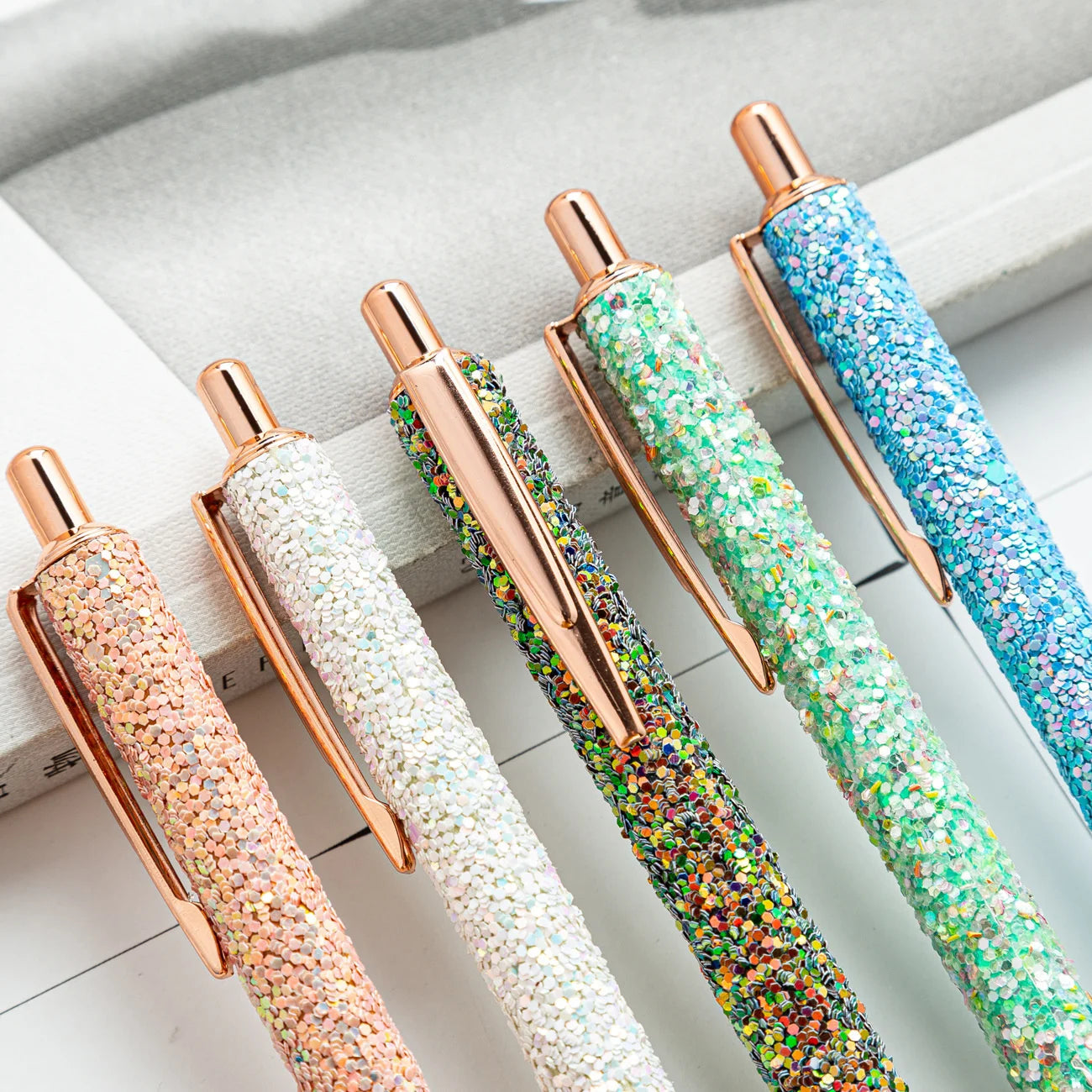 Lytwtw's Roller Ballpoint Pen Rhinestone Luxury Cute Wedding Rose Gold Metal Stationery School Office Supply Spinning - élise & madelyn