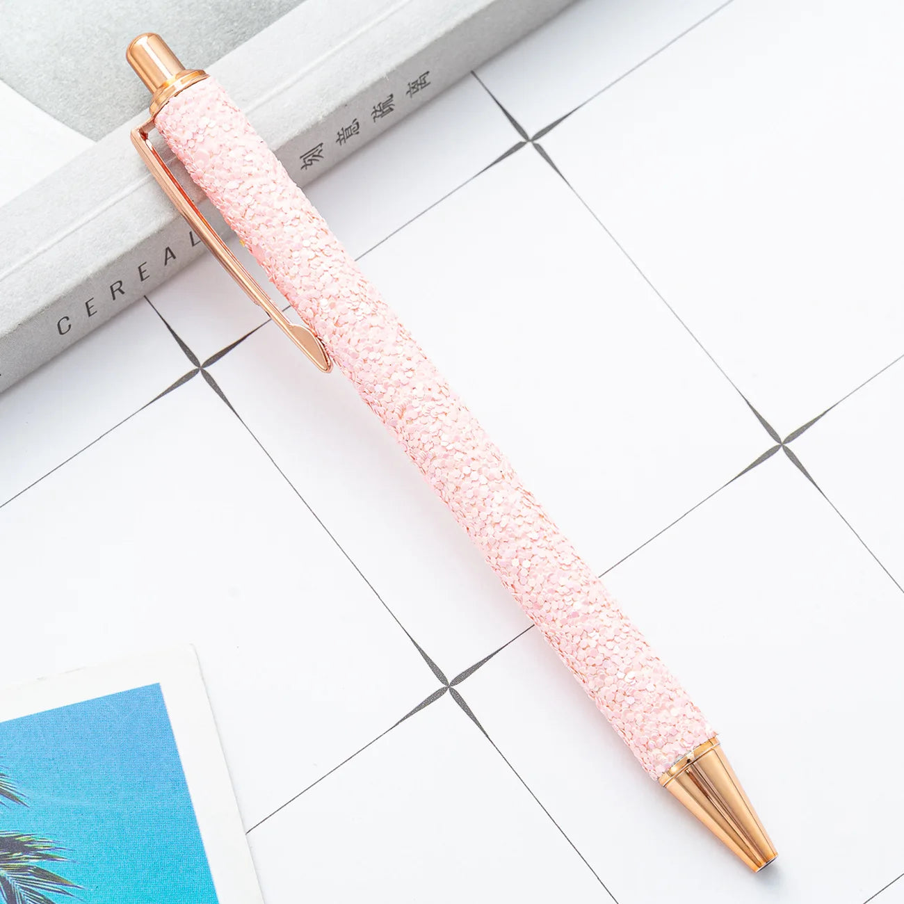 2025 NEW XS Fancy Glitter Medium Point 1.0 mm Ballpoint Pen Retractable Writing Pens with Metal Barrel Pretty Journaling Pens - élise & madelyn