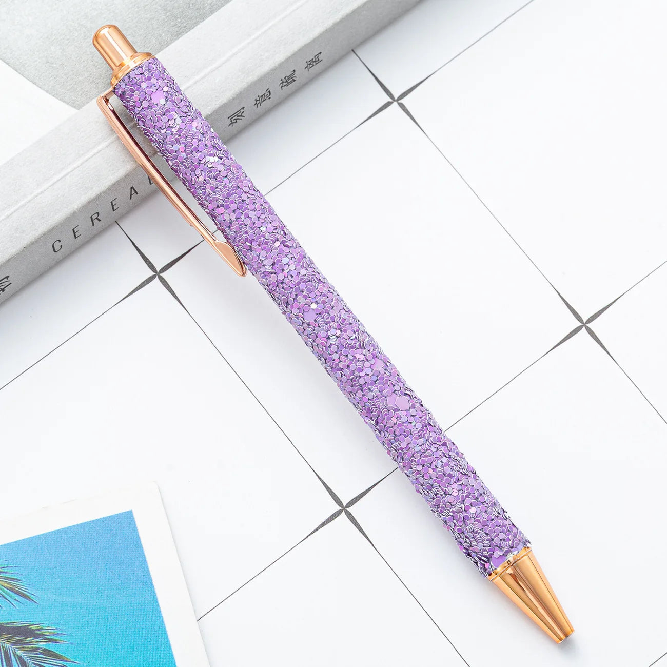 2025 NEW XS Fancy Glitter Medium Point 1.0 mm Ballpoint Pen Retractable Writing Pens with Metal Barrel Pretty Journaling Pens - élise & madelyn