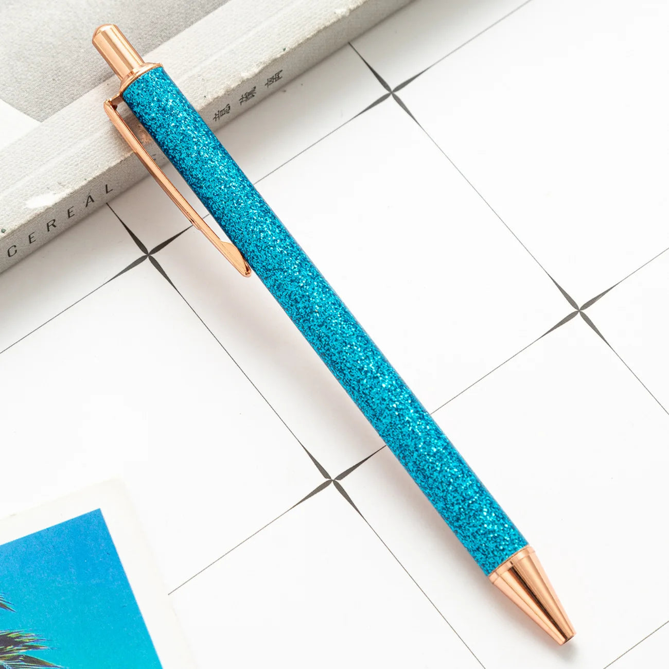 2025 NEW XS Fancy Glitter Medium Point 1.0 mm Ballpoint Pen Retractable Writing Pens with Metal Barrel Pretty Journaling Pens - élise & madelyn