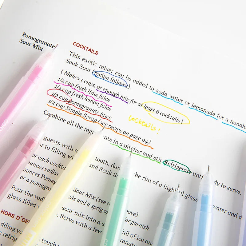 9/12 PCS Set Kawaii Color Gel Pen Set 0.5mm Ballpoint Pen for Diary School Stationery - élise & madelyn