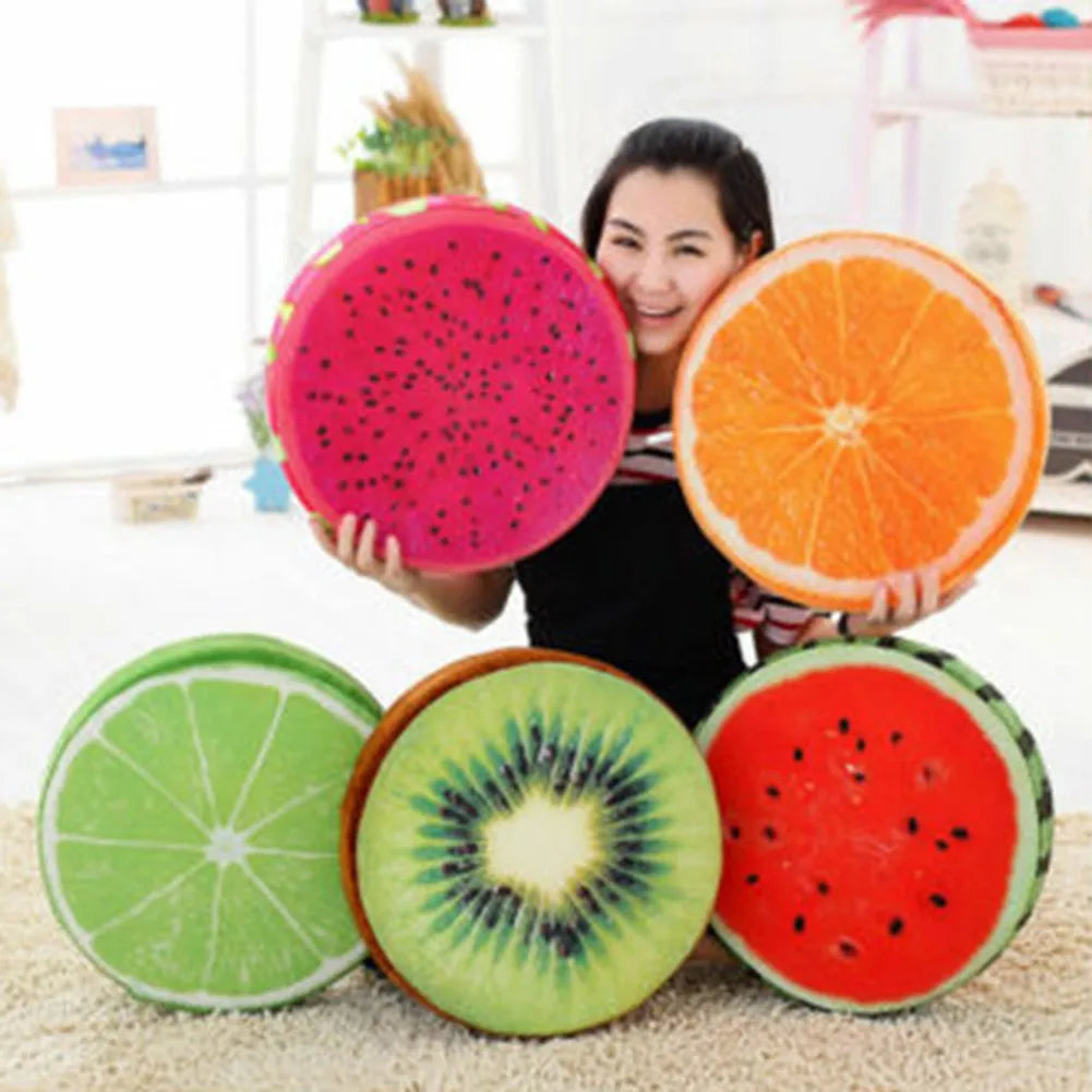 33cm Cushion Fruit Shape For  In-bed Reading And Watching Back And Head Pillow Round Cushion Lint-free - élise & madelyn