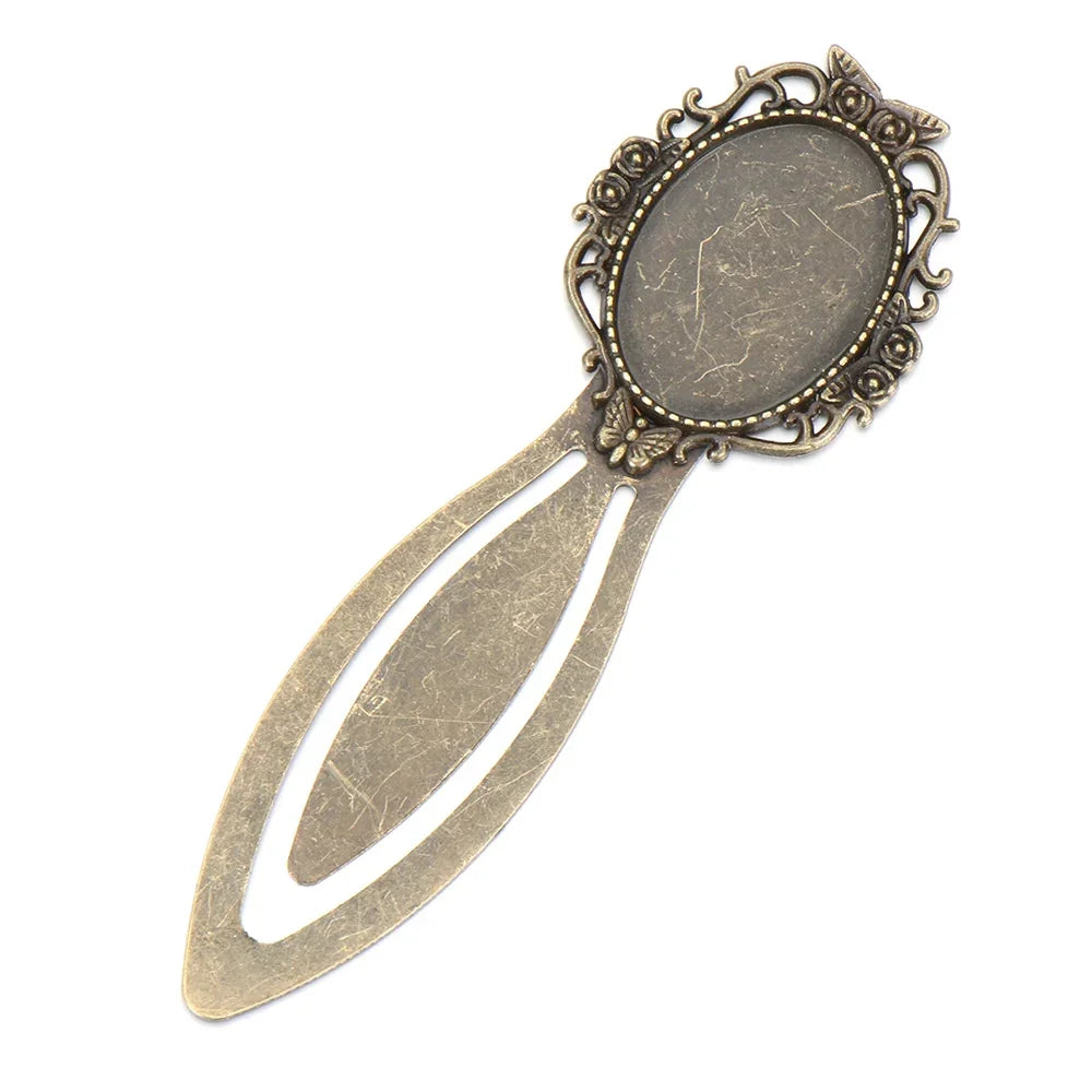 1PC Antique Bronze Oval Style Iron Metal Bookmark Vintage Retro Handmade Bookmark for Cabochon Cameo DIY Bookmark Student Gifts - élise & madelyn