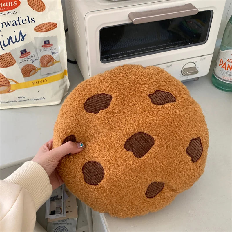 Creative Cookies Pillows Round Shape Chocolate Biscuits Stuffed Plush Toys Realistic Food Snack Seat Cushion Plushie Props Gifts - élise & madelyn