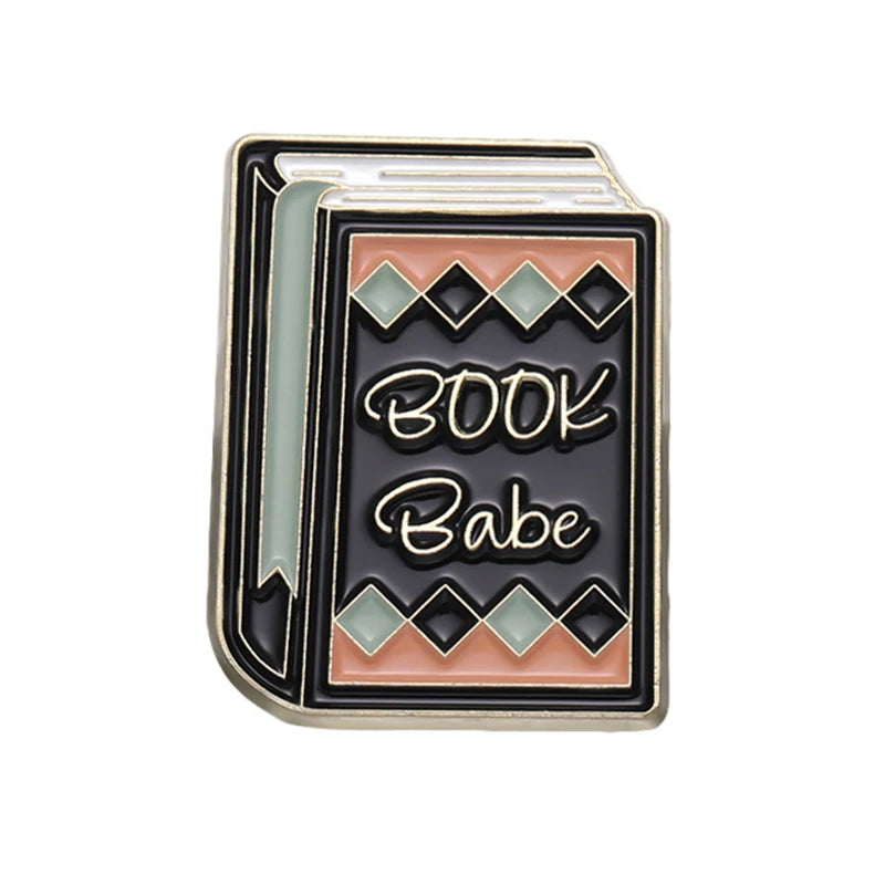 Book Lover Series Enamel Pins Certified Book Addict Violent Litle Thing Brooches Lapel Badge Jewelry Gifts for Bookworm Friends