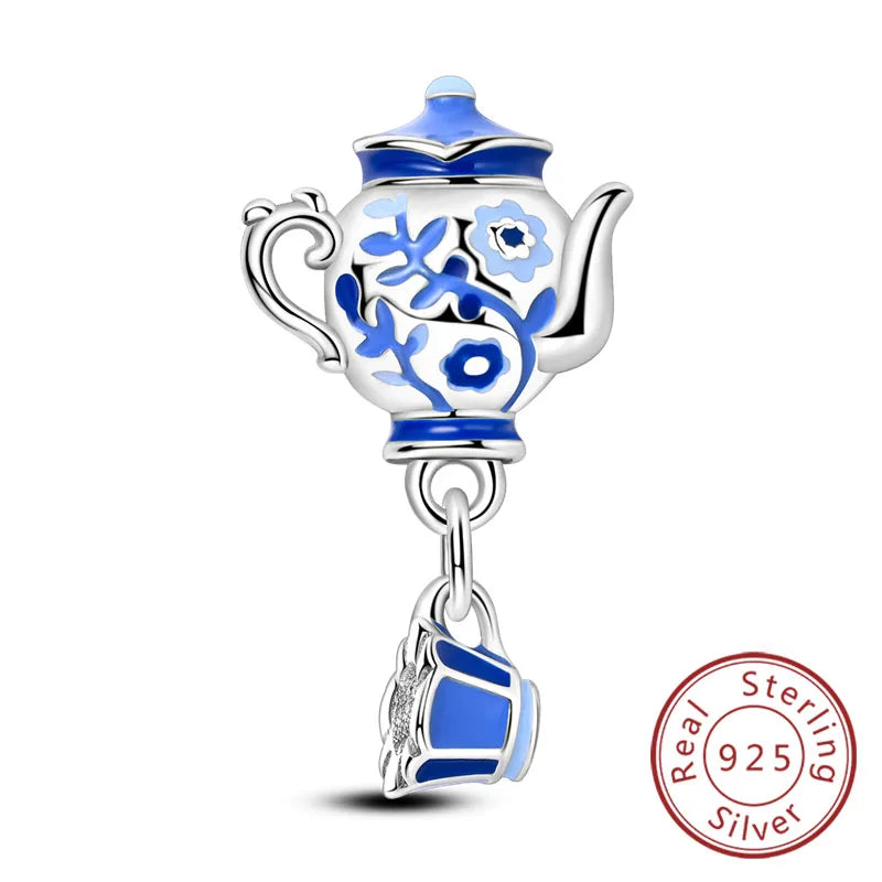 Fit Original 925 Sterling Silver Charms Beads Wine Glass Coffee Cup Charms Pendant For Women Bracelet Charms DIY Jewelry Gift - élise & madelyn