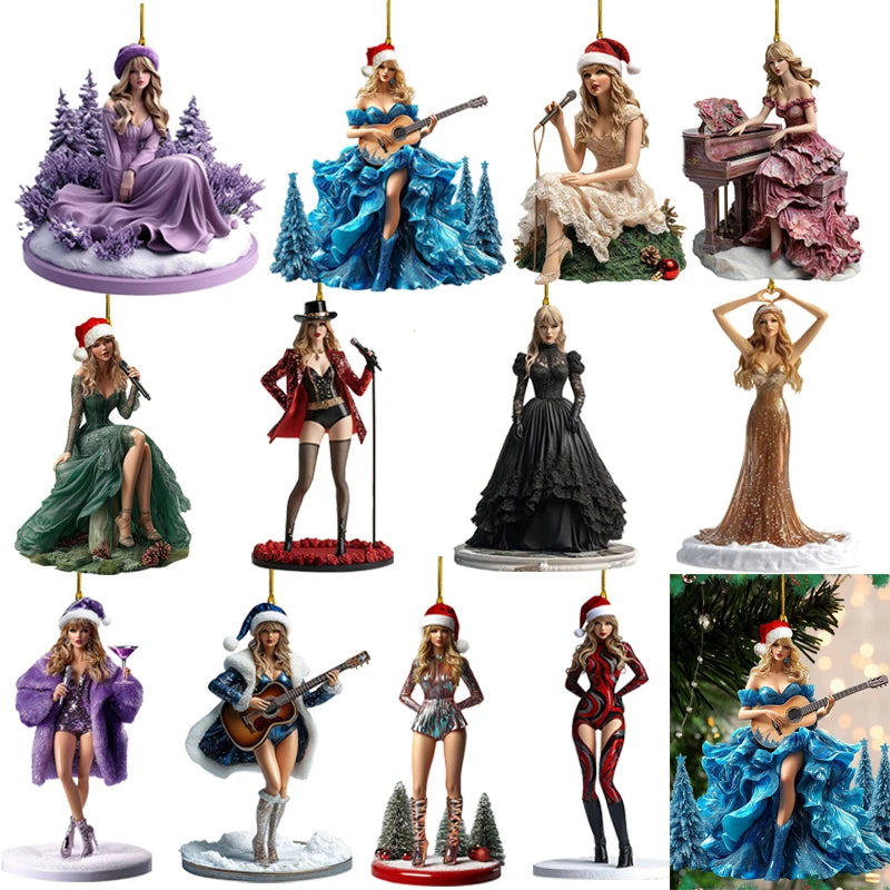 Pop Star Holiday Acrylic Ornaments – 2D Christmas Tree Hanging Decor - élise & madelyn