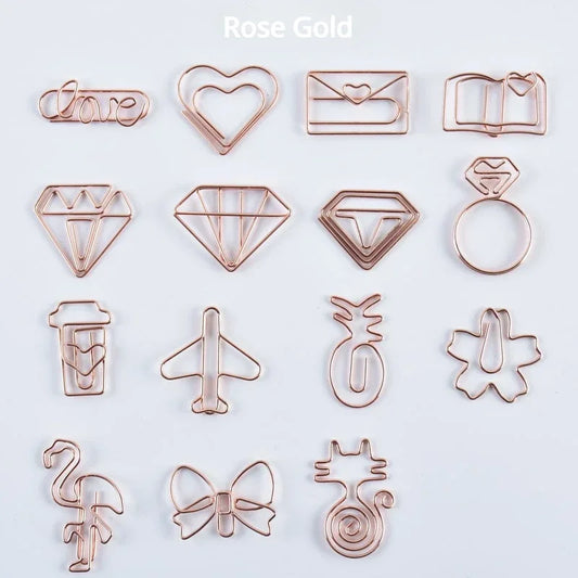 10pcs/set Metal Paperclips Multiple Cartoon Heart Animal Styles Paper Clip Book Scrapbook Planner Page Bookmark Binder Clip - élise & madelyn