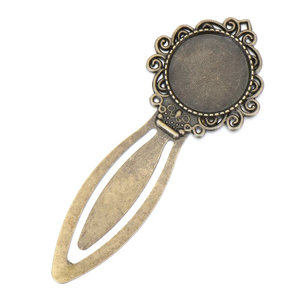 1PC Antique Bronze Oval Style Iron Metal Bookmark Vintage Retro Handmade Bookmark for Cabochon Cameo DIY Bookmark Student Gifts - élise & madelyn
