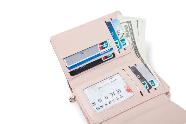 Prettyzys 2021 New Floral Zipper Wallets Medium-Length Multi-Function Women's Style Money Clips Fashionable Compact Storage