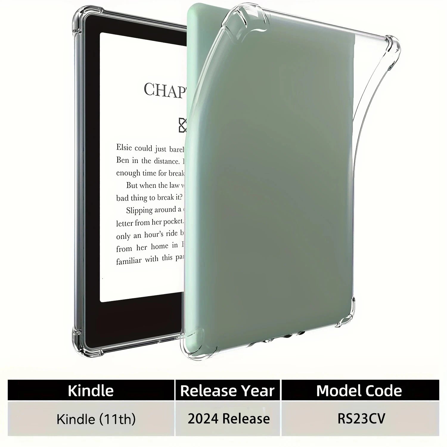 Clear Case for Kindle Paperwhite 6 5 4 3 2 1, for Kindle 11th/10th Generation, TPU Back Cover, Ultra Slim TPU Soft Cover - élise & madelyn